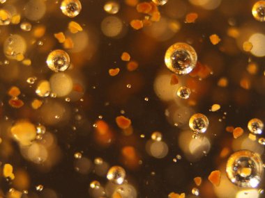 Altın toplar soyut makro renkleri farklı şekillerde kabarcıklar