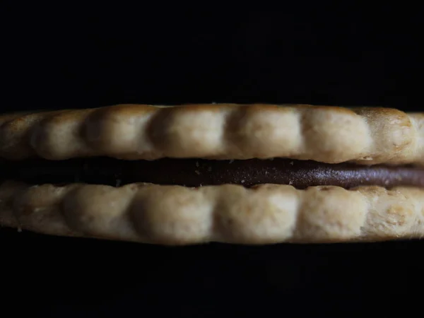 Νόστιμη Τραγανή Μπισκότα Νόστιμα Νόστιμα Σοκολάτα — Φωτογραφία Αρχείου