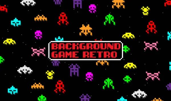 Uzay yaratıkları Retro tarzı ile arka plan oyunu