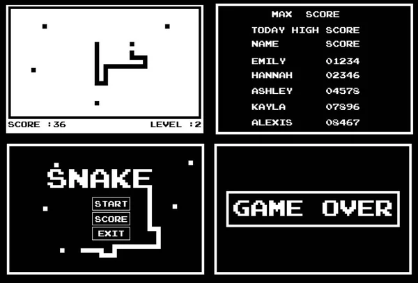 Hra staré Retro Snake — Stockový vektor