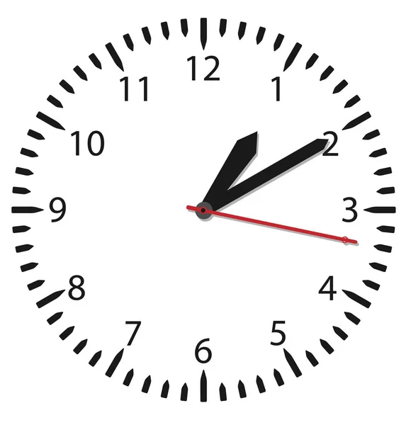 Simples relógio preto e branco — Vetor de Stock