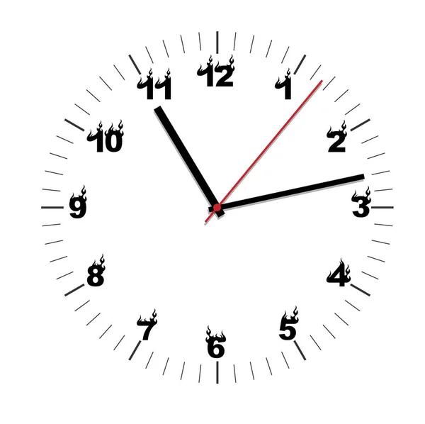 Απλό μαύρο και άσπρο ρολόι δεύτερη έκδοση — Διανυσματικό Αρχείο