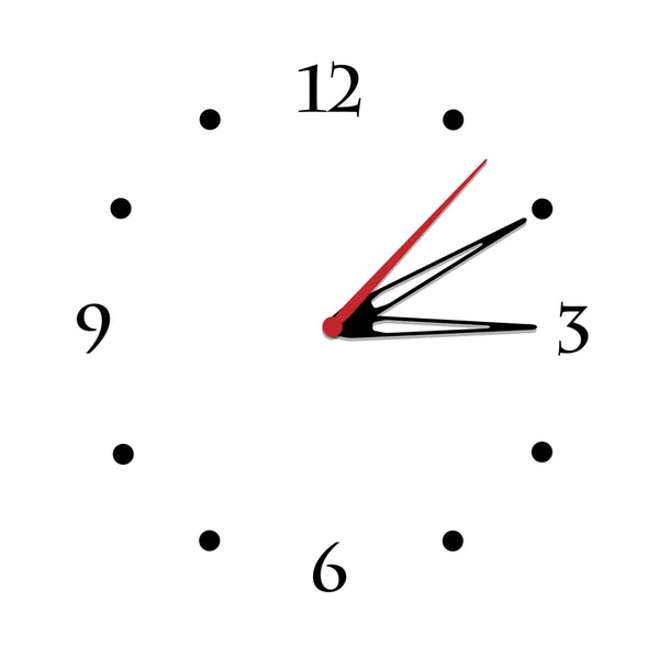 Simple reloj blanco y negro decimosexta edición — Archivo Imágenes Vectoriales