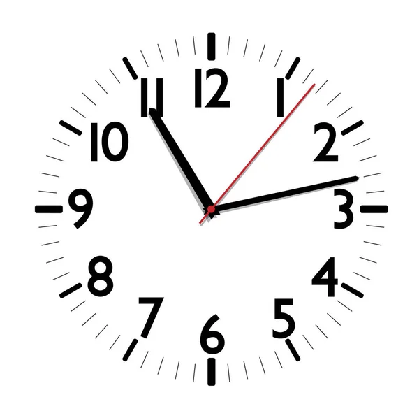 Reloj blanco y negro simple tercera edición — Archivo Imágenes Vectoriales