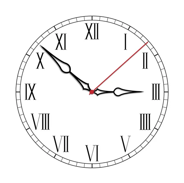 Horloge simple noir et blanc quatorzième édition — Image vectorielle