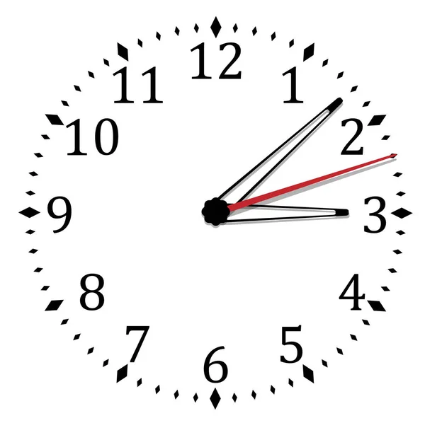 Egyszerű fekete-fehér óra tizenkilencedik kiadása — Stock Vector
