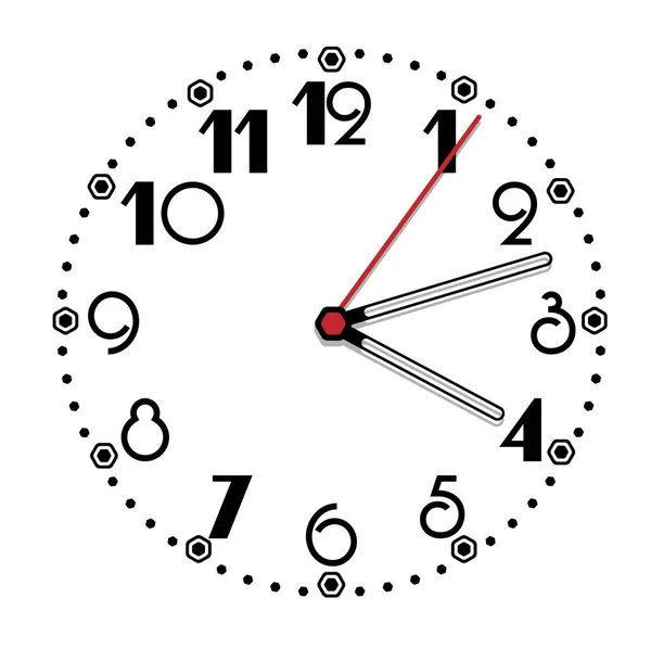 Semplice edizione decima orologio in bianco e nero — Vettoriale Stock