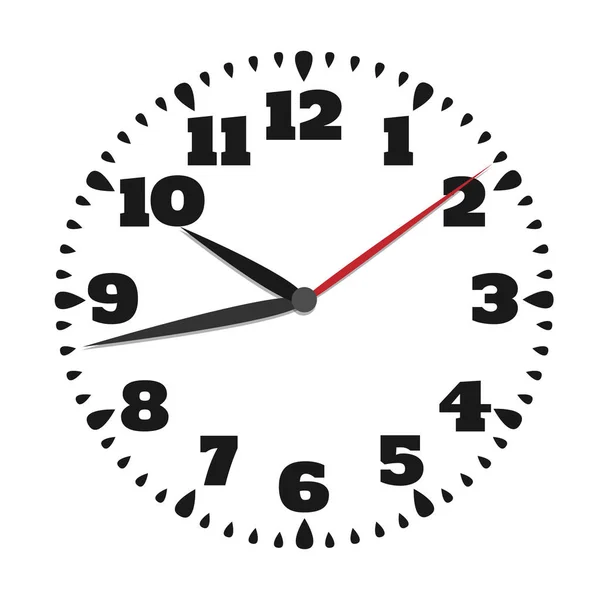 Reloj blanco y negro simple quinta edición — Archivo Imágenes Vectoriales