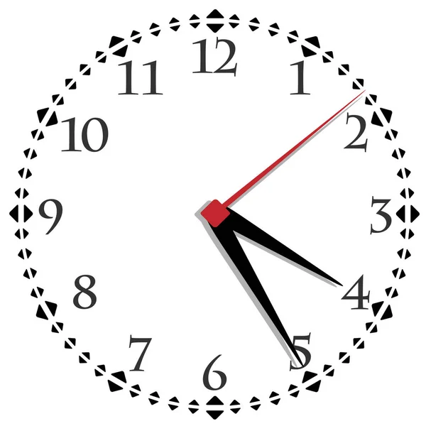 Czarno-białe zegar proste pięćdziesiąt sześć edycji — Wektor stockowy