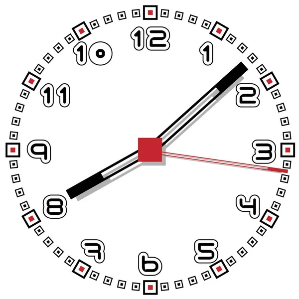 Relógio preto e branco Simples Cinquenta e uma Edição — Vetor de Stock