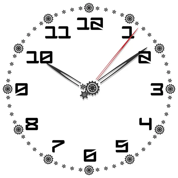 Horloge noire et blanche Simple cinquante-quatre édition — Image vectorielle