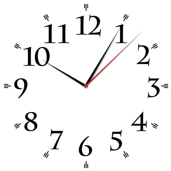 Schwarz-weiße Uhr einfache fünfzigjährige Ausgabe — Stockvektor