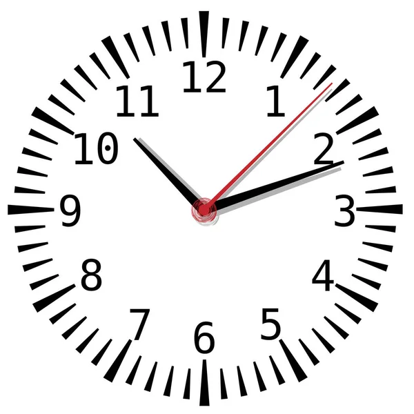 Horloge simple noir et blanc quarante-septième édition — Image vectorielle