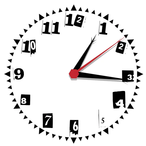 Einfache schwarz-weiße dreißig Ausgabe Uhr — Stockvektor