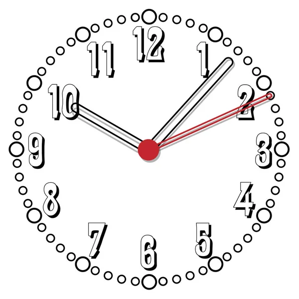 Простий чорно-білий тридцять восьмий годинник — стоковий вектор