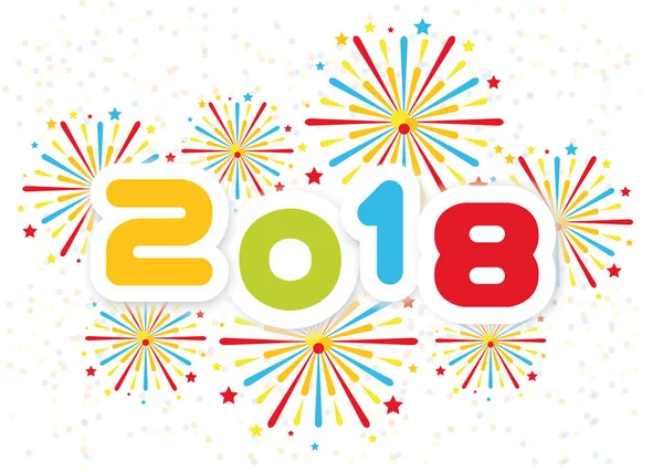 Havai fişek ikinci baskı ile 2018 mutlu yeni yıl arka plan