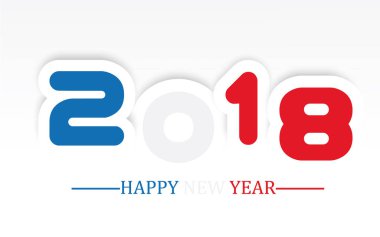 gölgelendirme ile 2018 mutlu yeni yıl basit yazma