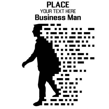 Business Man, particle divergent composition, vector illustration clipart
