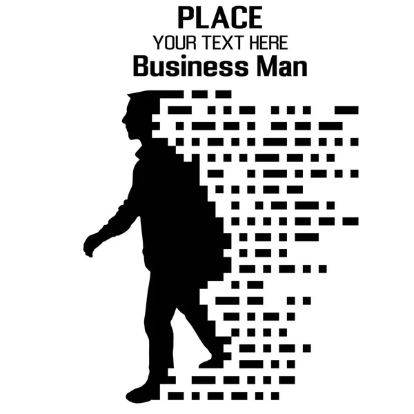 Business Man, composizione divergente delle particelle, illustrazione vettoriale — Vettoriale Stock