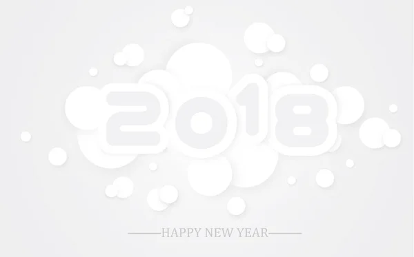 2018 happy new year  simple writing white with shading — Stock Vector