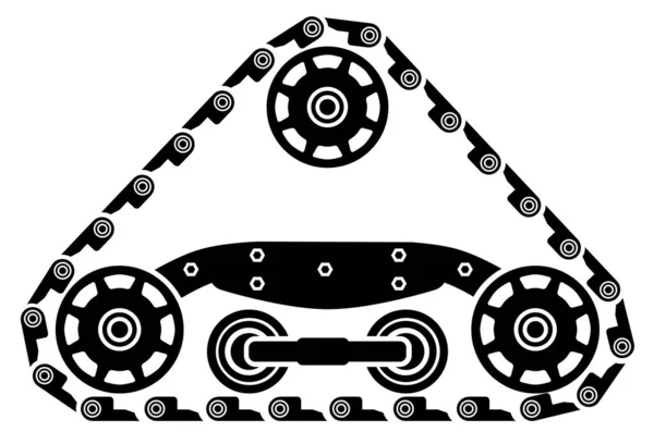 Tracce Serbatoio Serbatoio Caterpillar Numero Uno — Vettoriale Stock