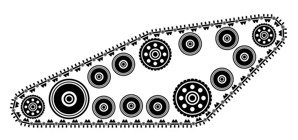 Pistes Tank Tank Caterpillar Numéro Quatre — Image vectorielle