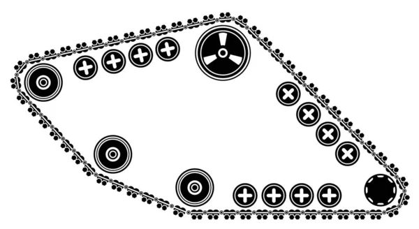 Pistes Tank Tank Caterpillar Numéro Vingt Trois — Image vectorielle