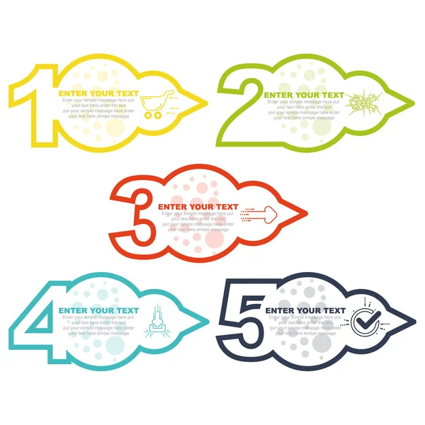 Modello Infografica Aziendale Con Numeri Opzioni Passaggi Colorati Versione Quattro — Vettoriale Stock