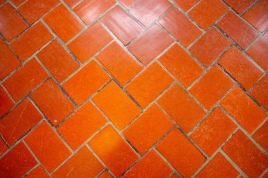 Orange tiles in a building on Ellis Island