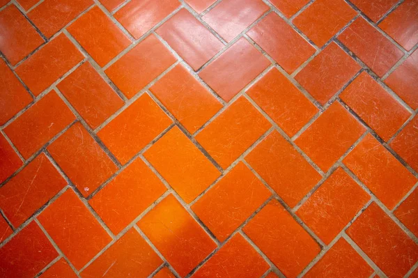 Orange tiles in a building on Ellis Island
