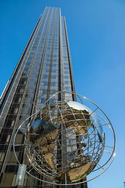 Globe Sculpture at Columbus Circle in New York City , USA . November ,2019.