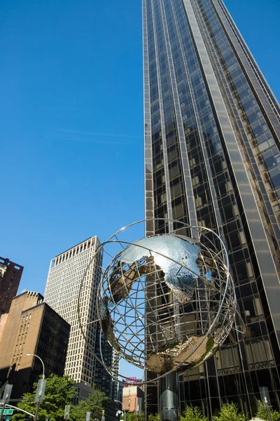 Globe Sculpture at Columbus Circle in New York City , USA . November ,2019.