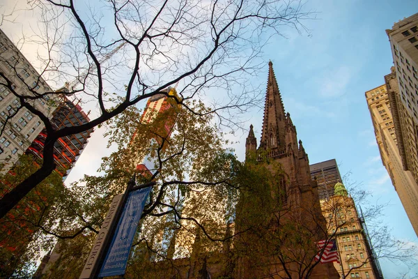 Trinity church in New York , USA.The oldest church in the city. November , 2018.