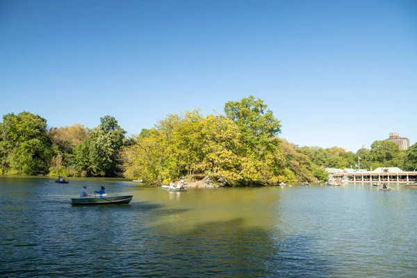 The Lake in New York City in Central Park , USA . November 2019.