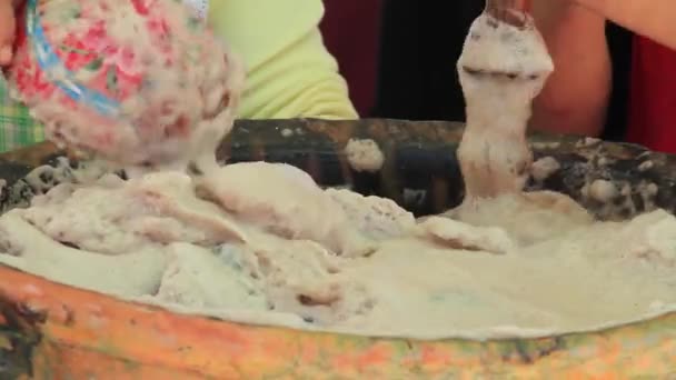 Przygotowaniu Tradycyjnych Meksykańskich Czekolady — Wideo stockowe