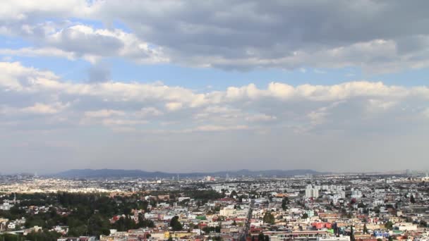 Cielo Sobre Ciudad Puebla Desde Pirámide Cholula — Vídeo de stock