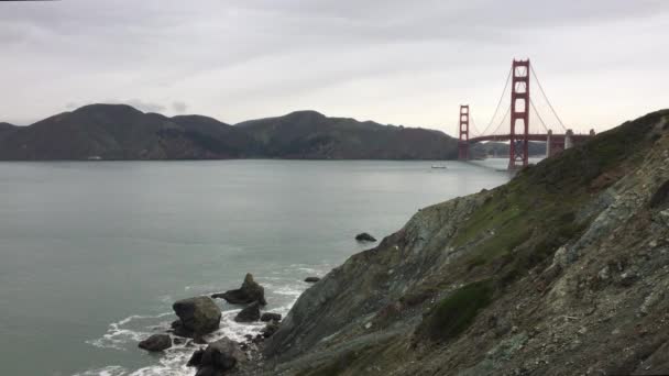 Puente Golden Gate Desde Distancia San Francisco — Vídeo de stock