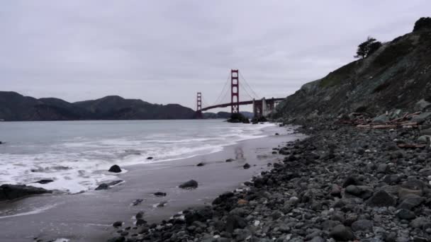 Marshall Beach Con Golden Gate San Francisco — Vídeo de stock