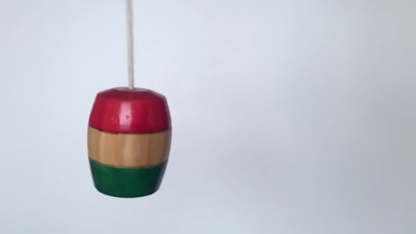 Brinquedo Mexicano Tradicional Balero Entra Tela Câmera Lenta — Vídeo de Stock