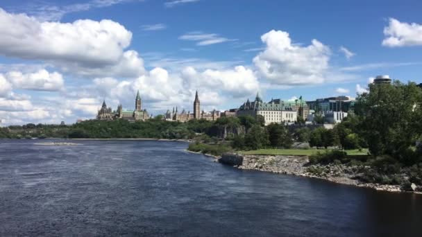 Parlament Hill Ottawában Folyó 2019 Ben — Stock videók