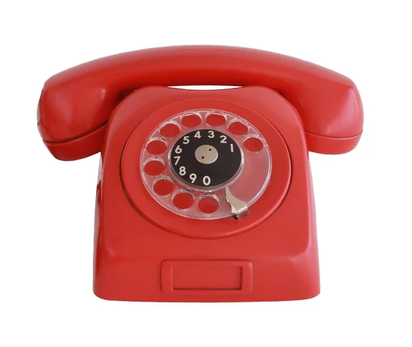 Eski kırmızı telefon izole edilmiş.