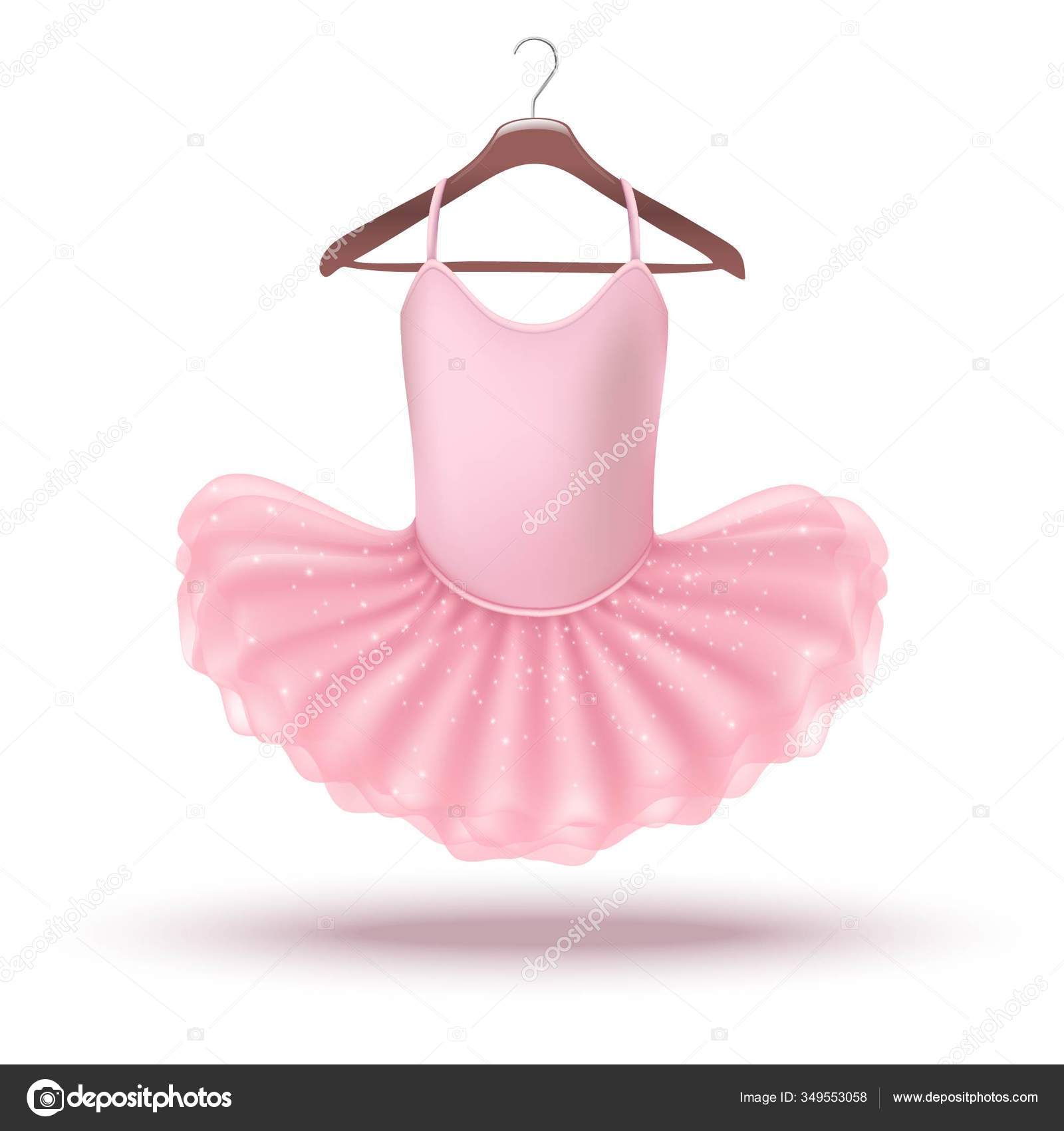 Icon Little Baby Girl Pink Ballerina Dress Hanger Stock Vector by ©Nikush21 349553058