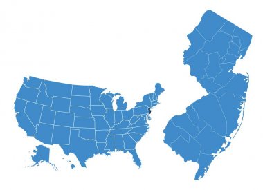 New Jersey Eyaleti haritası