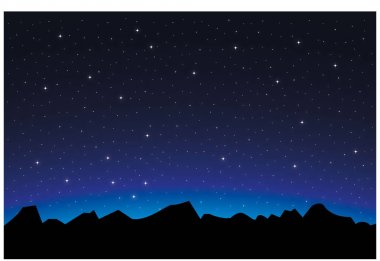 Dağ manzarası ile yıldızlı gece