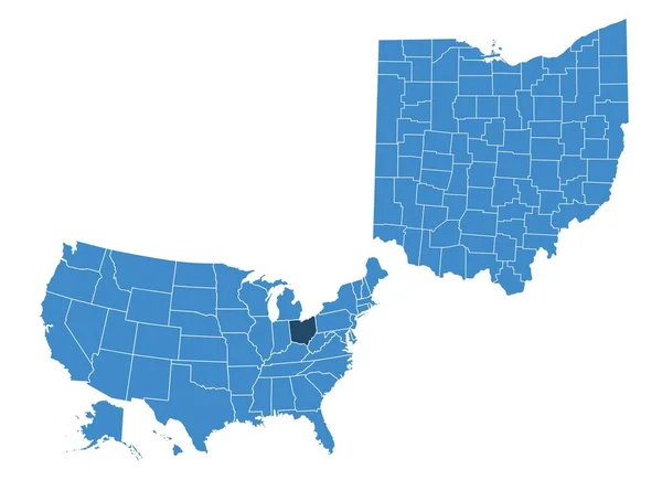オハイオ州地図 — ストックベクタ