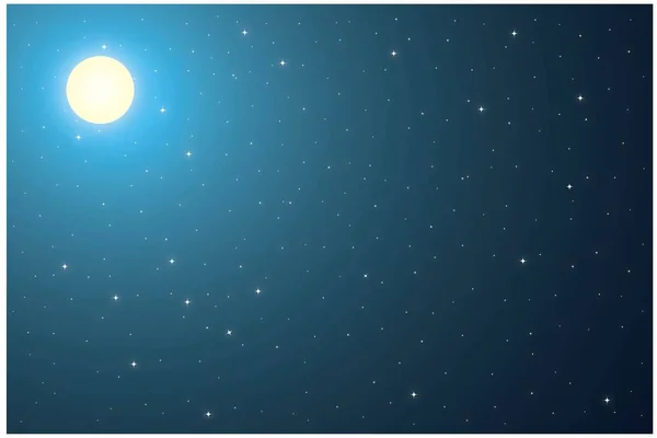 Sternenhimmel Mit Mond — Stockvektor