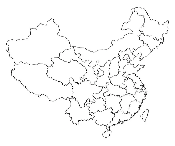 Outline Map China — Stock Vector