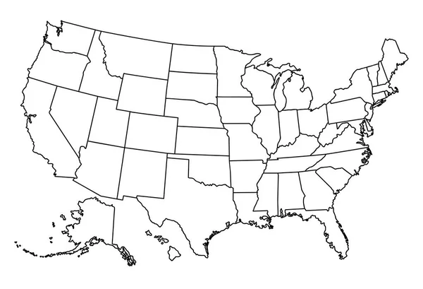 Unerwartete Staaten Amerikas Karte — Stockvektor