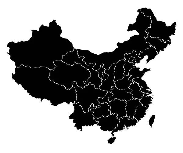 Umrisskarte Von China — Stockvektor