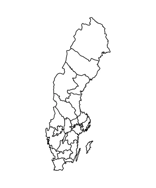 Mapa Esboço Suécia — Vetor de Stock